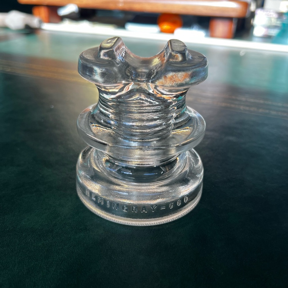 Vintage Hemingray Glass Insulator -660 Clear Glass Made In The USA 7-56.